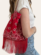 Charger l'image dans la galerie, MODELE UNIQUE Pouch bag - franges 13 cm - Rouge et Terracotta